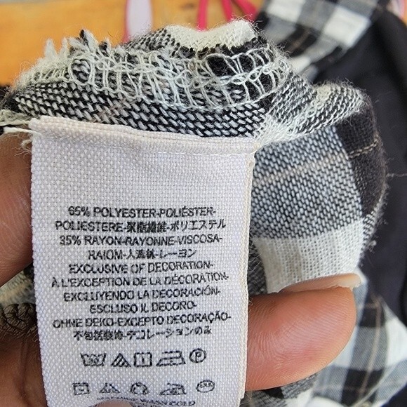 free People buffalo plaid cutout shoulder snap button shirt relaxed fit sz xs - Picture 5 of 5